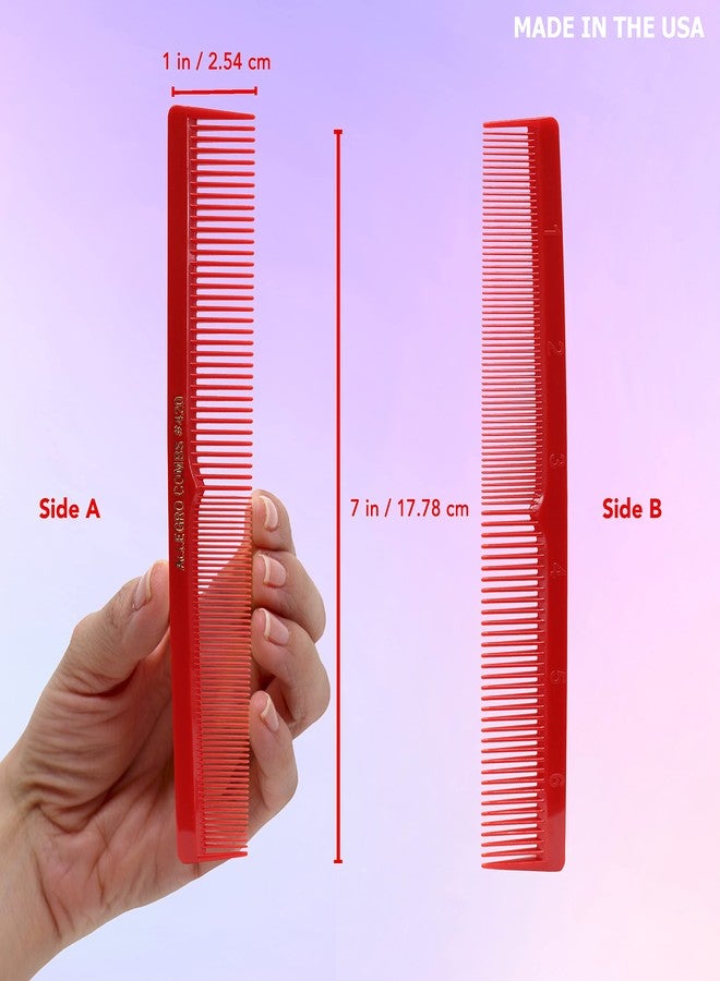Allegro Combs 420 Barber Comb Set for Hair Stylists - Hair Cutting Pocket Combs in Black, Red, and White (12 Pack) - Image 5